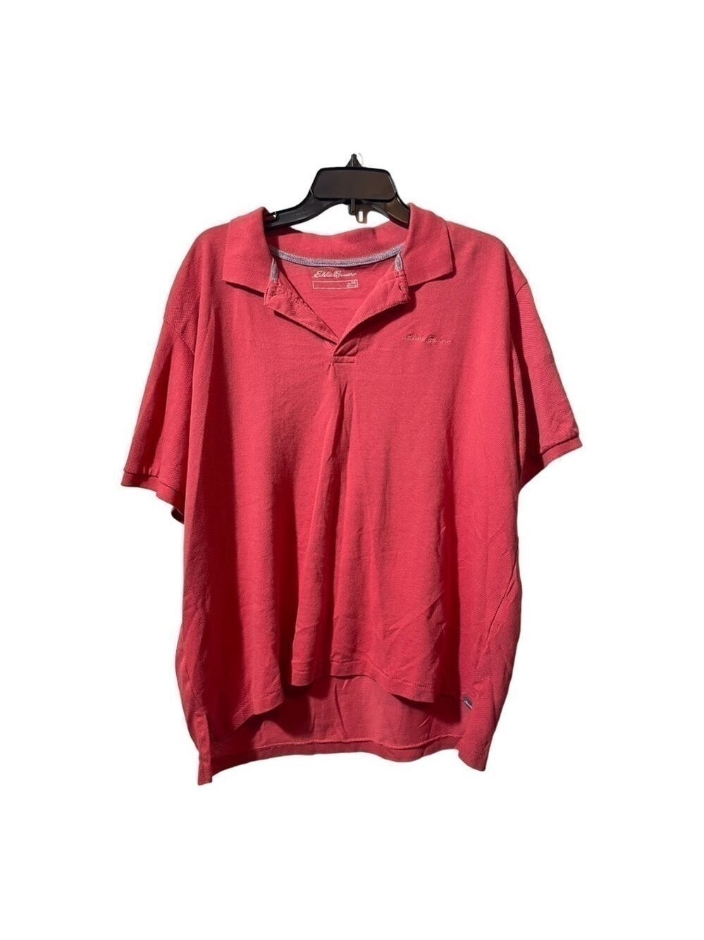𝅺eddie Bauer polo shirt in coral